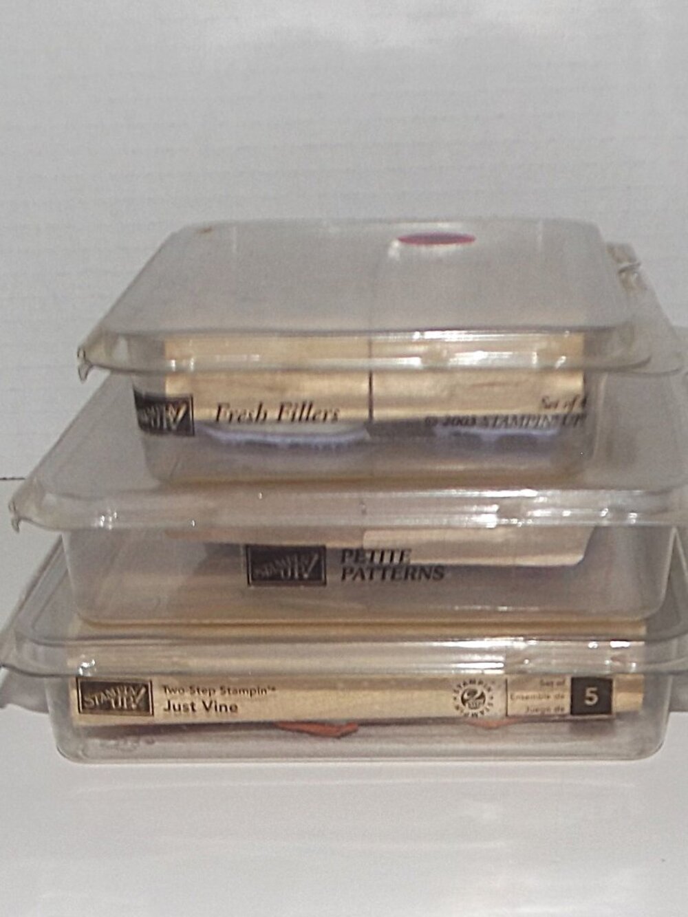 3 Vintage Stampin’ Up! Background/Pattern Theme Wood Block Rubber Stamp Sets